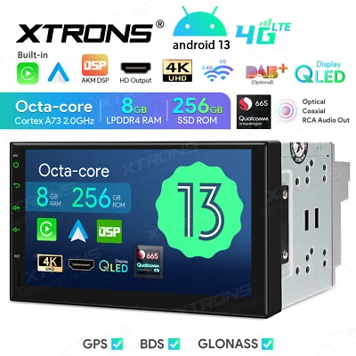 8G+256GB Autoradio 2 DIN Android 13 8Core QLED 7" DSP GPS Navi WiFi CarPlay HDMI - Bild 1 von 4
