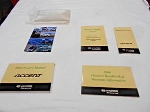 2006 HYUNDAI ACCENT OWNER MANUAL 5/PC.SET & CLEAR PLASTIC FACTORY CASE - Picture 1 of 5