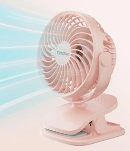Portable Clip on Fan Battery Operated Small Powerful USB Desk Fan 4 Speed - Picture 1 of 7