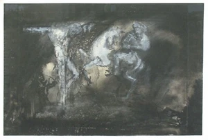 Joachim Probst Original Abstract Painting "Christ Crucifixion" 1956 - Picture 1 of 4
