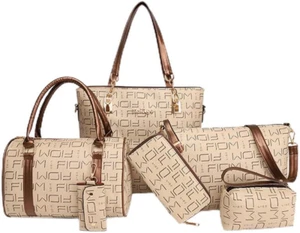 6-Piece Women’s Handbag Set - Shoulder Bag, Tote, & Satchel C - Picture 1 of 12
