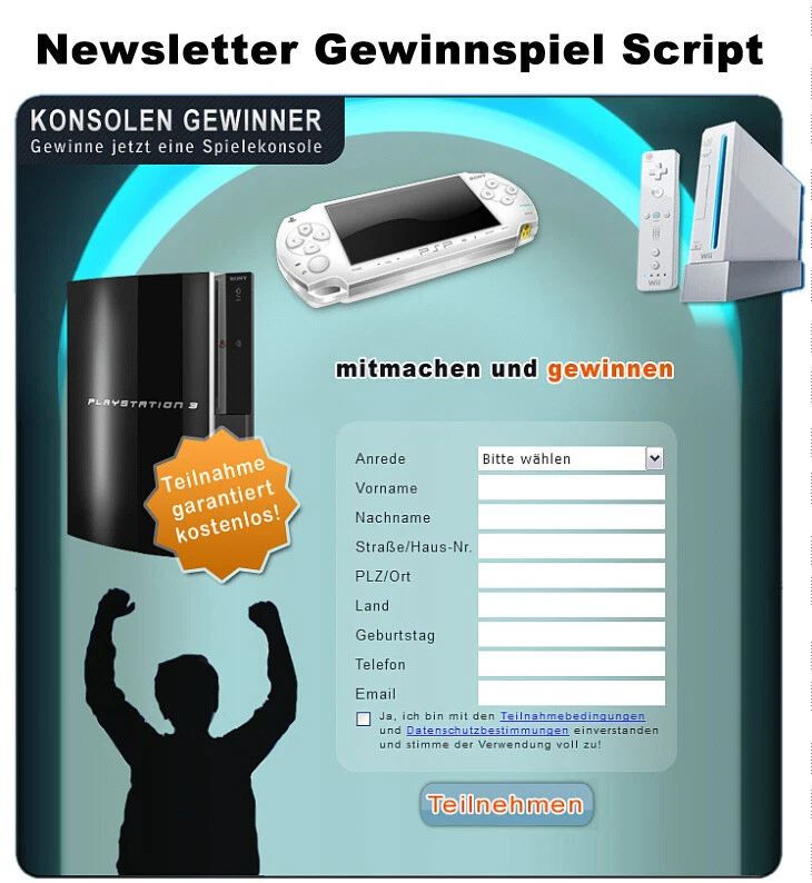 Newsletter Gewinnspiel Script - PHP Script - Bild 1 von 1