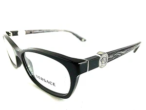 Versace Mod. 6431 Black/Silver 53mm Cat Eye Women's Eyeglasses Frame Italy - Picture 1 of 10