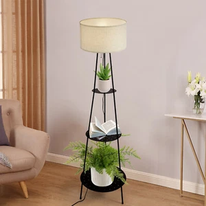 Lámpara de pie moderna con estantes de tres niveles Lámpara de pie Lámpara de pie con estantes - Imagen 1 de 10