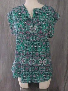 Neu mit Etikett Van Heusen Top Bluse Knopfleiste ärmellos grün pink Fronttaschen Gr. SP - Bild 1 von 5