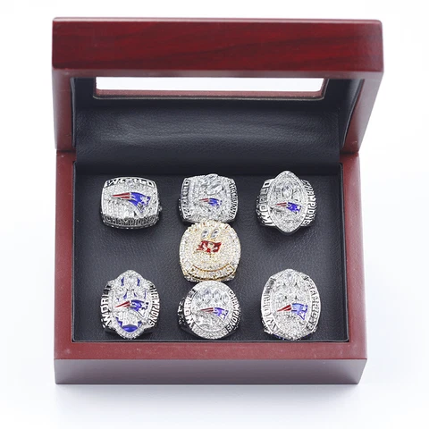 HOT 7-pcs Championship Rings Set Goat Tom Brady MVP Patriots & Buccaneers Gifts Cover