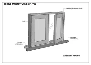HOLZFLÜGELFENSTER - V01 - Baupläne 2D & 3D - SELBST MACHEN & $$ SPAREN - Bild 1 von 9