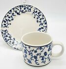  Flat Cup & Saucer Set Blue Toile by ONEIDA Gorgeous! Mgr New York