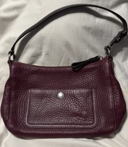 Coach Small Chelsea Burgundy Pebbled Leather Zipper Hobo Shoulder Purse - Picture 1 of 7
