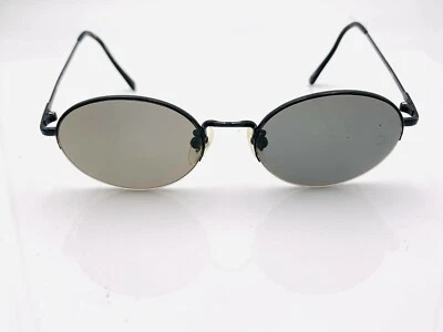 Vintage Tura 646 Black Metal Oval Half-Rimmed Sunglasses FRAMES ONLY Japan Foto 1 de 4