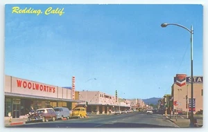 Postkarte Redding Kalifornien USA 99 Woolworths Chevron JC Penney - Bild 1 von 3