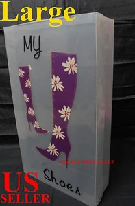 x3 GRANDE Caja de Zapatos de Plástico Transparente BOTAS ALTAS Caja de Almacenamiento Estuche con CUBIERTA - Imagen 1 de 5