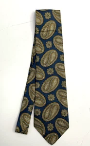 BILL BLASS  Necktie    100% Silk    Paisley Pattern   Blue & Gold    DRY CLEANED - Picture 1 of 7