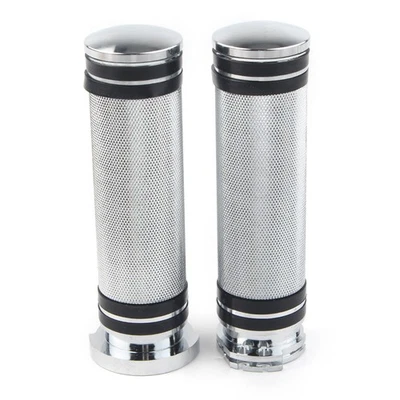 1'' Chrome Handlebar Hand Grips For Harley Sportster Dyna Softail Touring V-Rod Foto 1 de 4