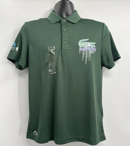 Lacoste Sport Men's Solid Green Miami Open 2023 Short Sleeve Polo Shirt Size S - Picture 1 of 14