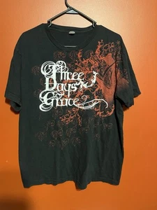 Maglietta Promo Vintage Three Days Grace Band Grande Album Tour Y2K Maglietta Nero/Rosso - Foto 1 di 5