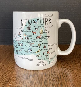222 Fifth New York My Place State Map w/ Points of Interest 28 oz. Mug MINT - Picture 1 of 6
