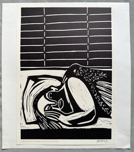 Renate Bode-Adamy, Linolschnitt, Titel: Federleichtes Licht, signiert - Bild 1 von 1