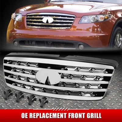 [Lama horizontal] Para 06-08 Infiniti FX35 OE Estilo Rejilla delantera con ranura para insignia Foto 1 de 4
