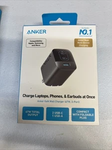 Anker Prime 67W Wall Charger Adapter 3-Port GaN Charging- iPhone/Galaxy - Picture 1 of 1