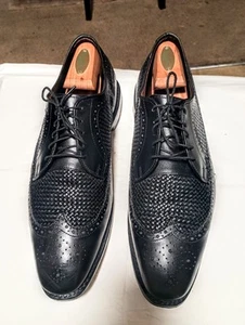 Allen Edmonds Boca Raton 6903 Black Leather Woven Wingtip Derby 11.5 EEE - Picture 1 of 7