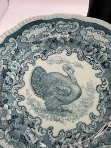 Seltene antike Athena Bistro England grüne Transferware Jakobsmuschel Truthahn Teller 10 Zoll - Bild 1 von 2