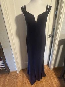 XSCAPE Womens Navy long Skirt Lined Sleeveless Full-Length Gown Dress 12 - Picture 1 of 8