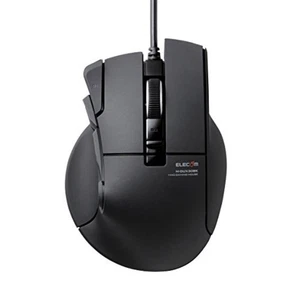 ELECOM Gaming Mouse M-DUX30BK 10 button 2400dpi DUX wired hardware macro F/S NEW - Picture 1 of 8