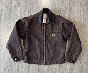 Vintage carhartt J97 DKB brown Detroit work wear jacket Men’s Medium - Picture 1 of 9