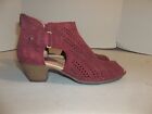 Earth Women's Size 9.5 Keri Deep Red Burgundy Suede Heel Shoes Sandals