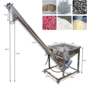 Electric Screw Conveyor Feeder Auger Hopper 1.7m Height 220V 1.1KW Single-phase - Picture 1 of 22