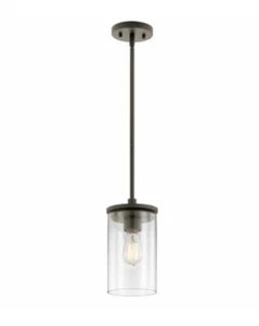 Kichler 43996 OZ Crosby Single Light 6" Wide Mini Pendant Clear Glass Shade NIB - Picture 1 of 5