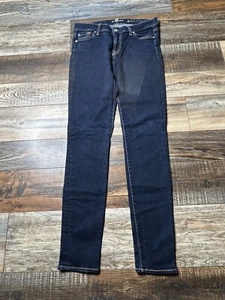 7 For All Mankind The Skinny Jeans Sz 29 Women’s dark Wash Denim Stretch - Picture 1 of 15
