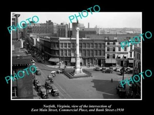 OLD 6 X 4 HISTORIC PHOTO OF NORFOLK VIRGINIA VIEW OF EAST MAIN STREET c1930 - Picture 1 of 1