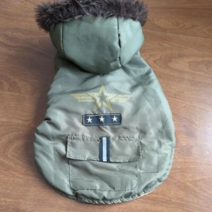 Größe M Hund Militär Jacke Tasche Fell Kapuze Besatz - Bild 1 von 8