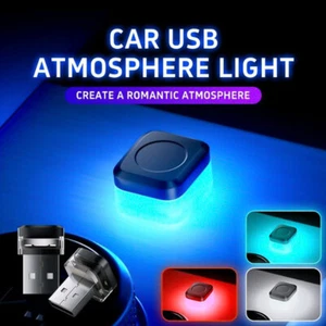 1x USB LED Mini Car Interior Atmosphere Neon Light Ambient Lamp Bulb Accessories - Picture 1 of 12