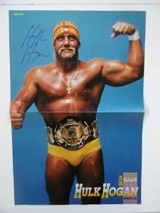 Hulk Hogan "Wrestling" Autogramm signed 28x41 cm Poster gefaltet - Picture 1 of 1