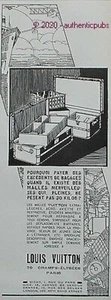 PUBLICITE LOUIS VUITTON MALLE VANITY VALISE BAGAGE AERO AVIETTE DE 1927 AD PUB - Imagen 1 de 1