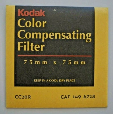 Kodak Wratten CC20R (75mm) 3-inch Gelatin Filter NEW OLD STOCK - cat 149-6728 - Image 1 of 2