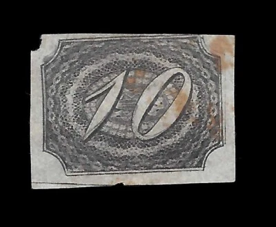 Brazil 1844 10 RÉIS Slanting numeral - USED - Image 1 of 2