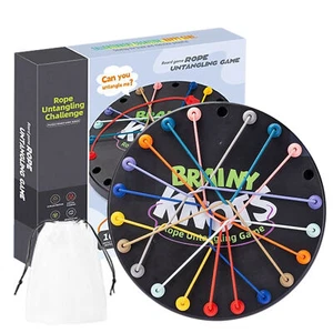 Rope Puzzle Game Colorful Lacing Toys Board Game Fun Travel Game Twisted - Picture 1 of 12