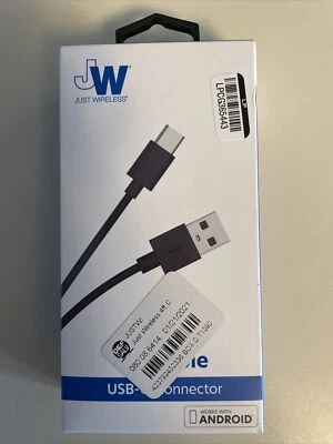 Just Wireless 4ft TPU Type-C to USB-A Connector Cable Black PACKAGE OPENED B272 - Image 1 of 2