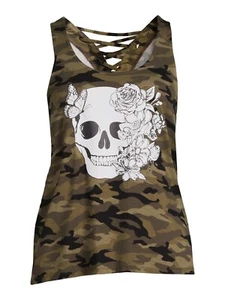 No Boundaries Juniors Sleeveless Lace-Up Back Graphic Tank Top XS - Picture 1 of 5