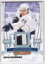 07-08 Hot Prospects Joni Pitkanen 10/10 PATCH White Hot Oilers Fleer 2007