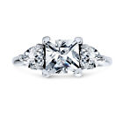 3CT Solitaire Princess  CZ Engagement Ring .925 Sterling Silver