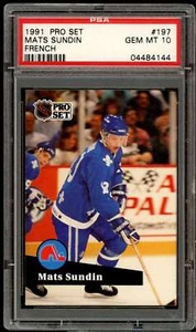Mats Sundin Rookie Card 1991-92 Pro Set French #197 (pop 1) PSA 10 - Picture 1 of 2