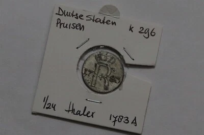 🧭 🇩🇪 GERMANY PRUSSIA 1/24 THALER 1783 SHARP DETAILS B66 #964 - Image 1 of 3