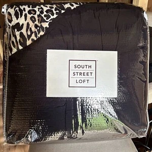 South Street Loft Wendebettdecke schwarz/Leopardenmuster King Size NEU - Bild 1 von 5