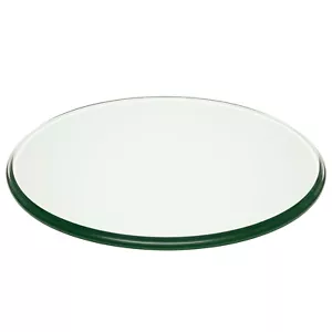 Mesa de vidrio templado redondo de 14"" Pro Safe borde de ogee de vidrio redondo de 14"" grueso - transparente - Imagen 1 de 5