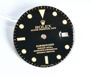 Rolex Zifferblatt 1680 18K glänzend schwarz neuwertig schöne Patina - Bild 1 von 5